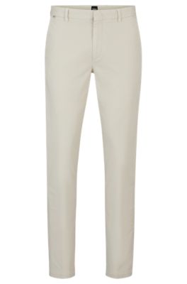 Hugo Boss Slim-fit Chinos In A Stretch-cotton Blend In White
