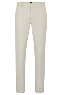 Shop Hugo Boss Slim-fit Chinos In Stretch-cotton Gabardine In White