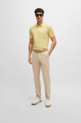 Chino Slim en gabardine de coton stretch, Beige clair