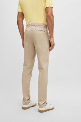 Chino Slim en gabardine de coton stretch, Beige clair