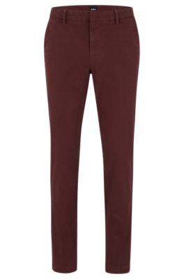 BOSS - Slim-fit chinos in stretch-cotton gabardine