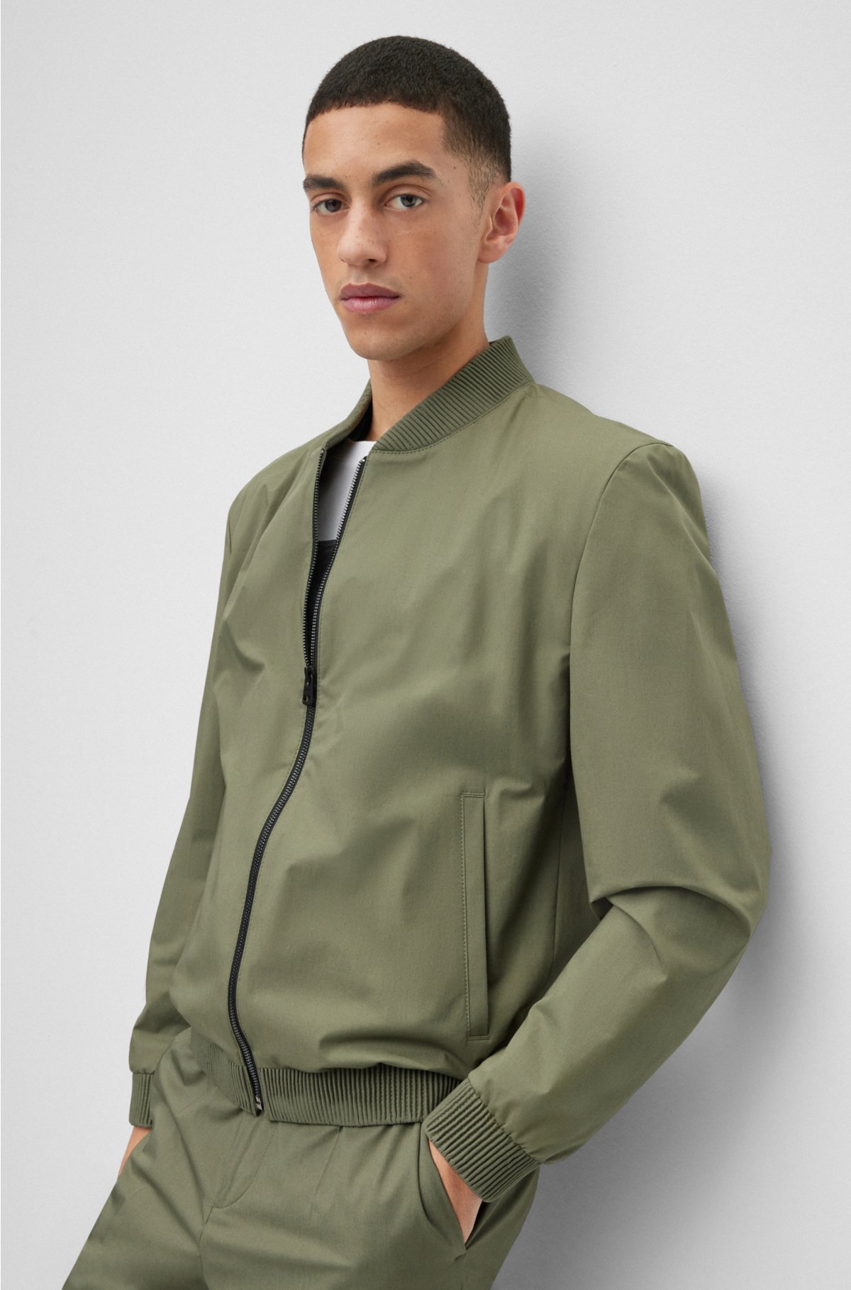Express Men's Modern Chino Bomber Suit Jacket