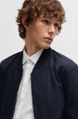 Veste Slim en coton stretch, Bleu fonc&eacute;