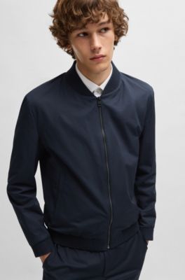 Veste Slim en coton stretch, Bleu fonc&eacute;