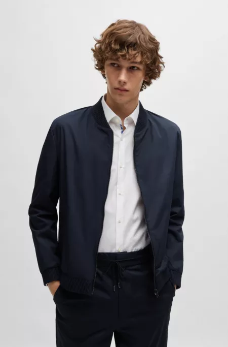 Slim-fit jacket in stretch cotton