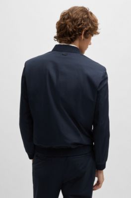 Veste Slim en coton stretch, Bleu fonc&eacute;