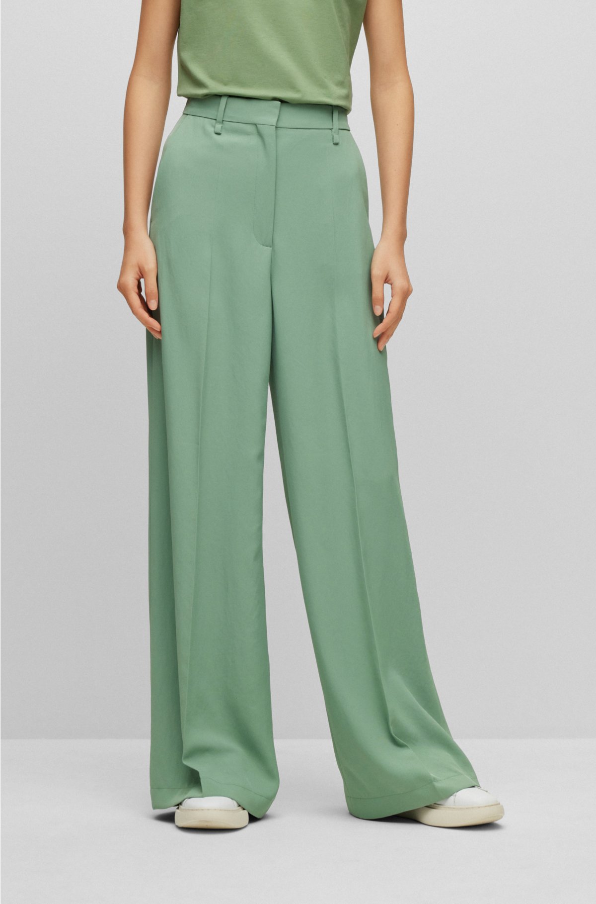 BOSS - Relaxed-fit trousers a wide leg