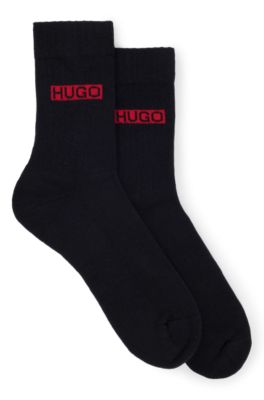 HUGO - Two-pack of cotton-blend short socks with logos
