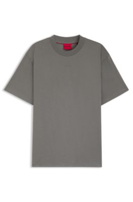 Camiseta relaxed fit con detalle de logo centrado, Gris oscuro