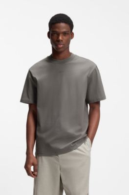 Logo-print T-shirt in cotton jersey, Dark Grey