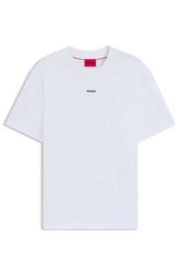 Hugo Logo Print Relaxed Fit Tシャツ HUGO - Relaxed-fit T-shirt in cotton with logo print - Red
