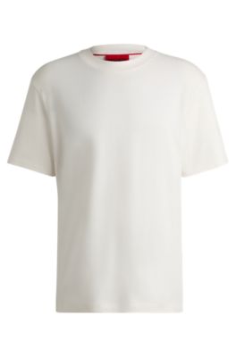 HUGO Relaxed fit T shirt in cotton with logo print White