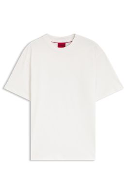 Camiseta relaxed fit con detalle de logo centrado, Blanco