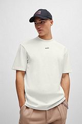 Cotton-jersey relaxed-fit T-shirt with logo print, White