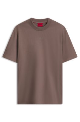 Relaxed-fit T-shirt with centered logo detail, Brown