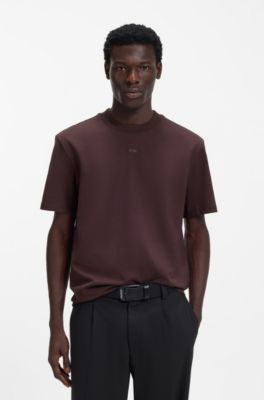 Relaxed-fit T-shirt with centered logo detail, Light Brown