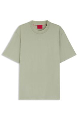 Relaxed-fit T-shirt with centered logo detail, Light Green