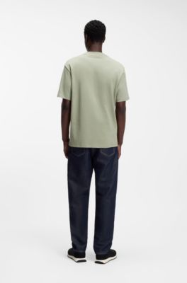 T-shirt Relaxed en jersey de coton &agrave; logo imprim&eacute;, Chaux