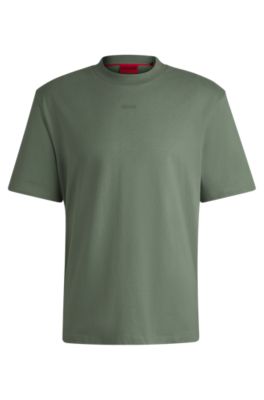 Hugo Boss Relaxed-fit T-shirt In Cotton With Logo Print In Light Green