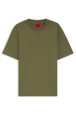 Relaxed-fit cotton-jersey T-shirt with logo print, Light Green