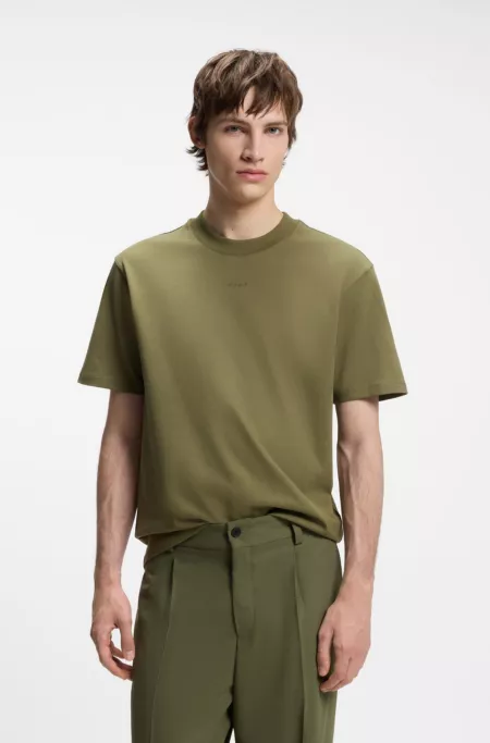 Relaxed-fit cotton-jersey T-shirt with logo print