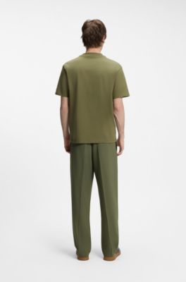 Relaxed-fit cotton-jersey T-shirt with logo print, Light Green