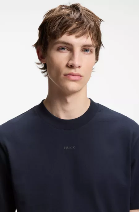 Relaxed-fit cotton-jersey T-shirt with logo print
