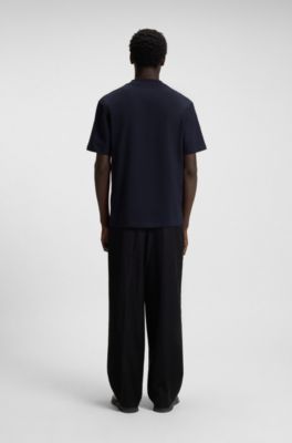 Logo-print T-shirt in cotton jersey, Dark Blue