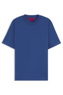 Camiseta relaxed fit con detalle de logo centrado, Azul