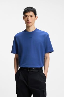 Camiseta relaxed fit con detalle de logo centrado, Azul