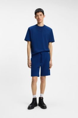 Camiseta relaxed fit en punto de algod&oacute;n con logo estampado, Celeste