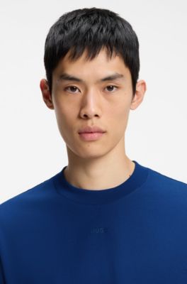 Relaxed-fit cotton-jersey T-shirt with logo print, Light Blue