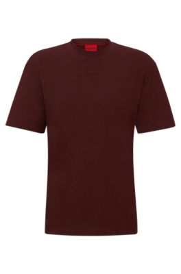 HUGO - Cotton-jersey relaxed-fit T-shirt with logo print