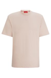 Cotton-jersey relaxed-fit T-shirt with logo print, light pink