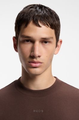 Relaxed-fit T-shirt with centered logo detail, Brown
