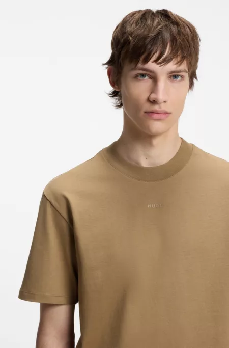 Relaxed-fit cotton-jersey T-shirt with logo print