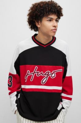 HUGO - Oversized-fit mesh sweatshirt with handwritten logo