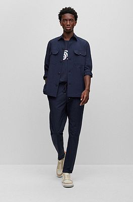 Navy blue hot sale shirt jacket