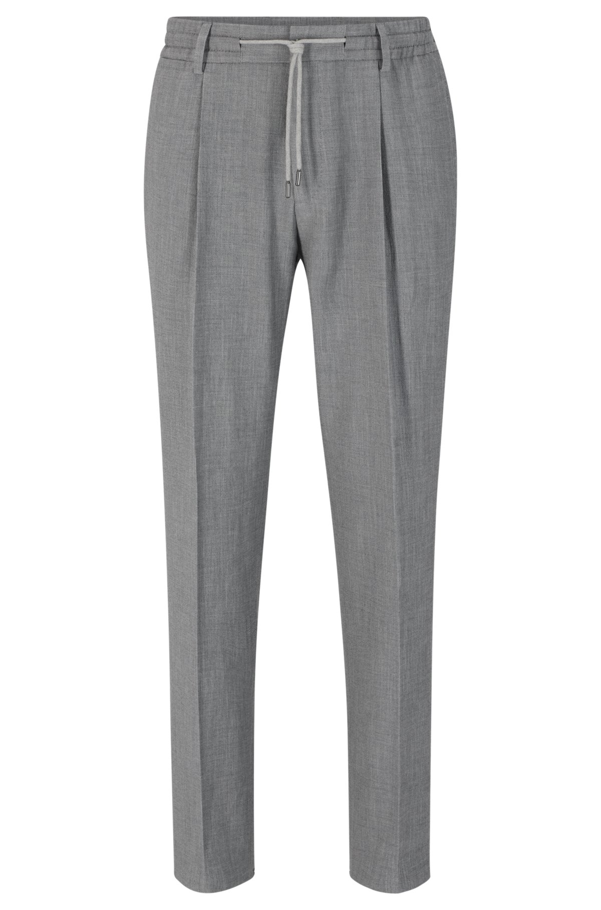 Slim-fit formal trousers with drawstring waist