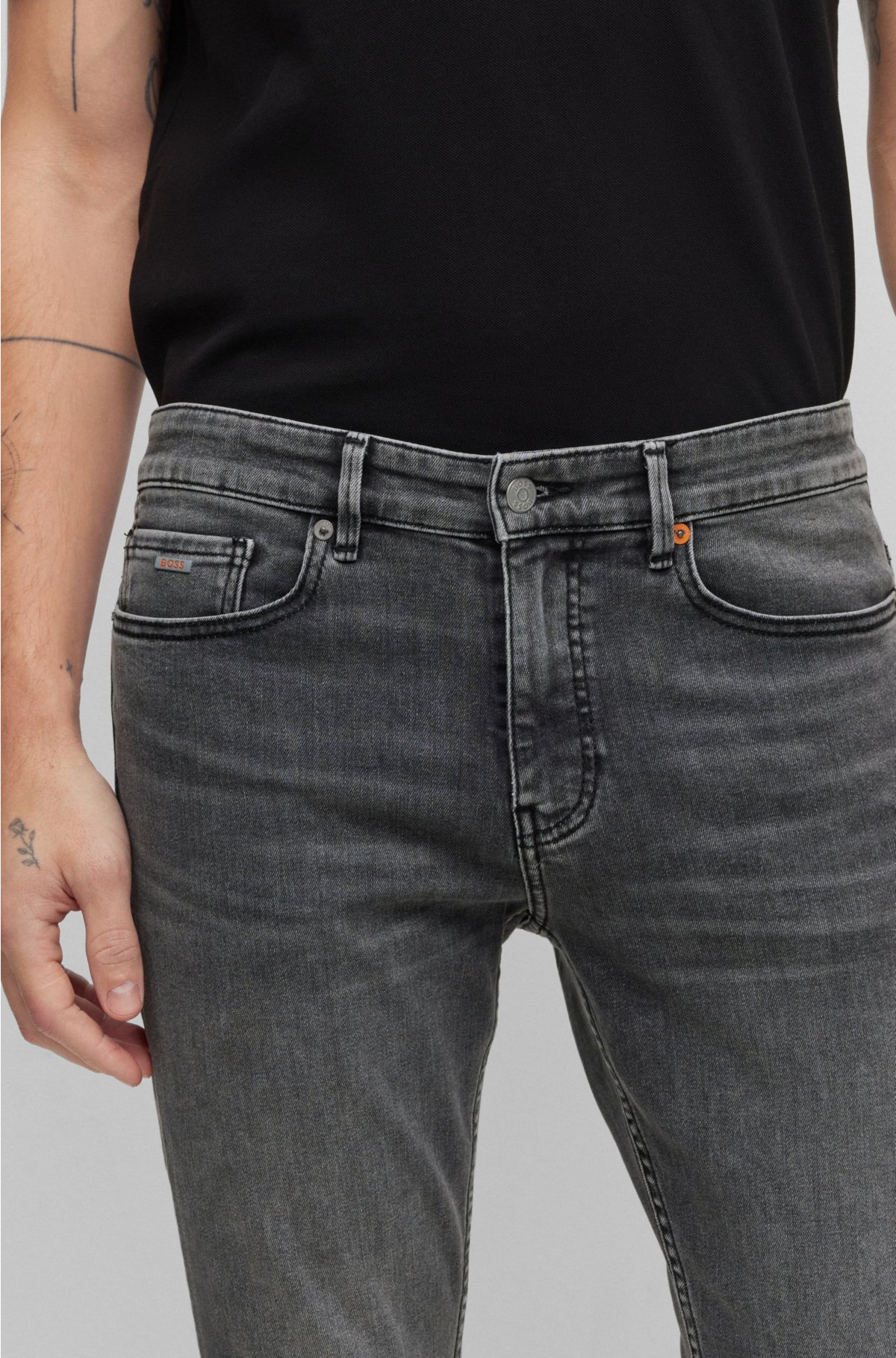 Slim-fit in super-stretch gray BOSS denim - jeans