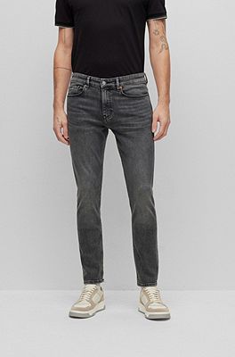 BOSS - Slim-fit jeans in gray super-stretch denim