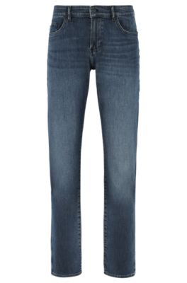 BOSS - Slim-fit jeans in lightweight blue stretch denim