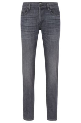 comfort-stretch lightweight jeans denim - gray in BOSS Slim-fit