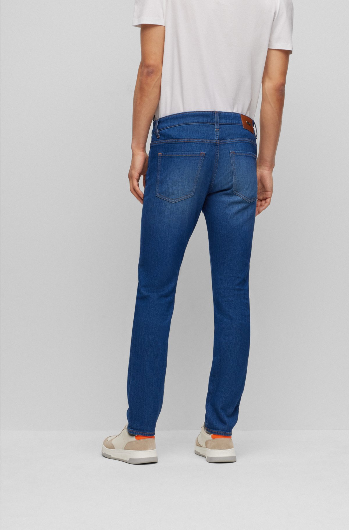 BOSS - Slim-fit jeans in Italian stretch denim with silk