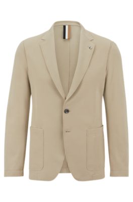 BOSS - Slim-fit jacket in a cotton-rich jersey blend