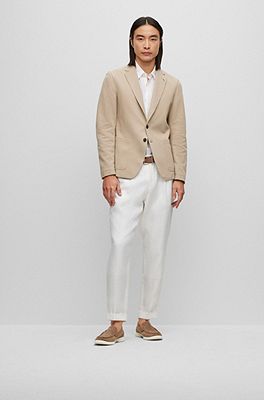 BOSS - Slim-fit jacket in a cotton-rich jersey blend