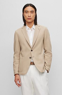 BOSS - Slim-fit jacket in a cotton-rich jersey blend