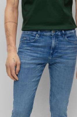 BOSS - Slim-fit jeans in blue Italian denim