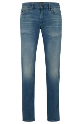 Inspektion Plantation længes efter BOSS - Slim-fit jeans in super-soft blue stretch denim