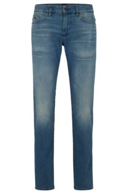 Faded Blue Monogram Patch Jeans - Ready to Wear